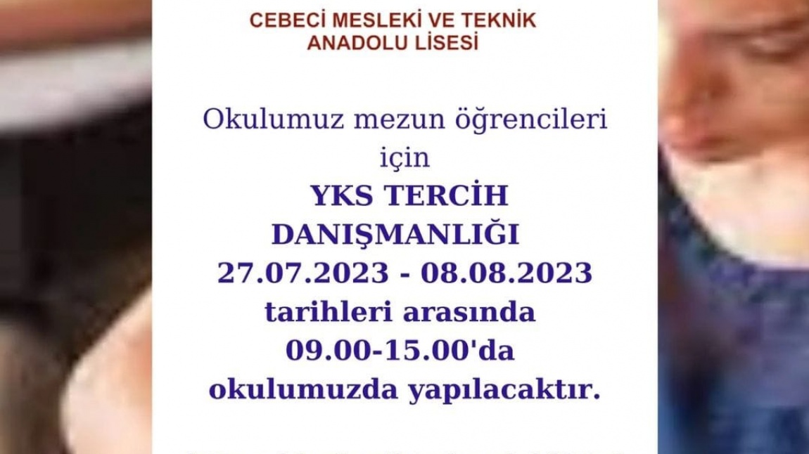 ÖĞRENCİLERİMİZE YKS TERCİH DANIŞMANLIĞI...